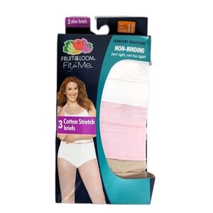 Fruit of the Loom Fit for Me Plus Size Briefs sz 11 New Women Cotton Underwear